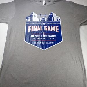 Texas Rangers Baseball Tee FINAL GAME GLOBE LIFE PARK Sept 29, 2019 Medium